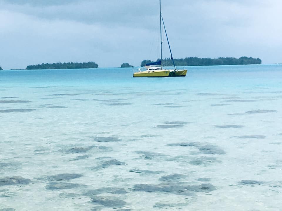 View of the crystal clear lagoon in Bora Bora during our 4 day visit